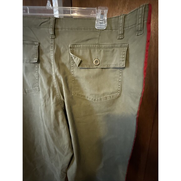Scoop Utility Pant W Sz 18 Olive W/ Red Stripes On Sides Square Pocket Wide Leg - Picture 6 of 6